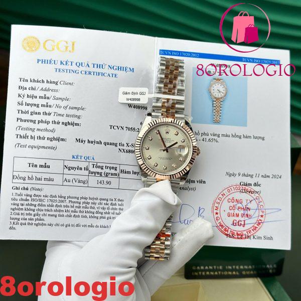 Rolex Datejust 126331 Two Tone Sundust Quadrante con Diamanti Oro Everose 10K Rivestito Jubilee Migliore Replica 41mm Orologio