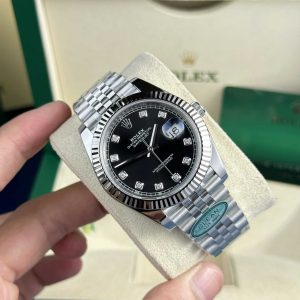 Replica migliore della fabbrica Clean Rolex Datejust 126334 quadrante nero diamanti Jubilee 41mm Orologio