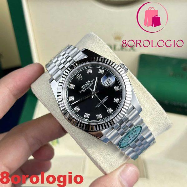 Replica migliore della fabbrica Clean Rolex Datejust 126334 quadrante nero diamanti Jubilee 41mm Orologio