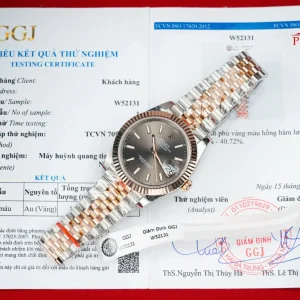 Rolex Datejust 126331 Replica Bicolore Oro Rosa 10K Quadrante Grigio Bracciale Jubilee Migliore Clone 41mm Orologio