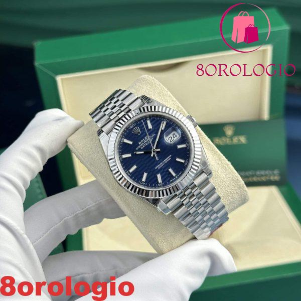Replica Rolex Datejust 126334 Blue Motif Dial Jubilee Super Clone VSF 41mm Orologio - immagine 2