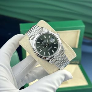 Rolex Datejust 126334 Quadrante Verde Menta Luminous Replica Migliore VSF 41mm Lunetta Godronata Jubilee Orologio