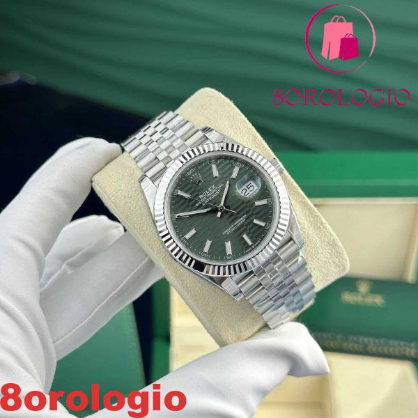 Replica di Alta Qualità Rolex Datejust 126334 Quadrante Motivo Zigrinato Verde Menta Jubilee VSF 41mm Orologio - immagine 3