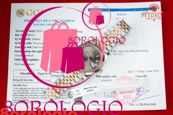 Rolex Datejust 126331 Replica Bicolore Oro Rosa 10K Quadrante Grigio Bracciale Jubilee Migliore Clone 41mm Orologio - immagine 7
