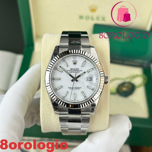 Replica Rolex Datejust 126334-0009 Quadrante Bianco Luminoso Bracciale Oyster VSF Migliore 41mm Orologio - immagine 2