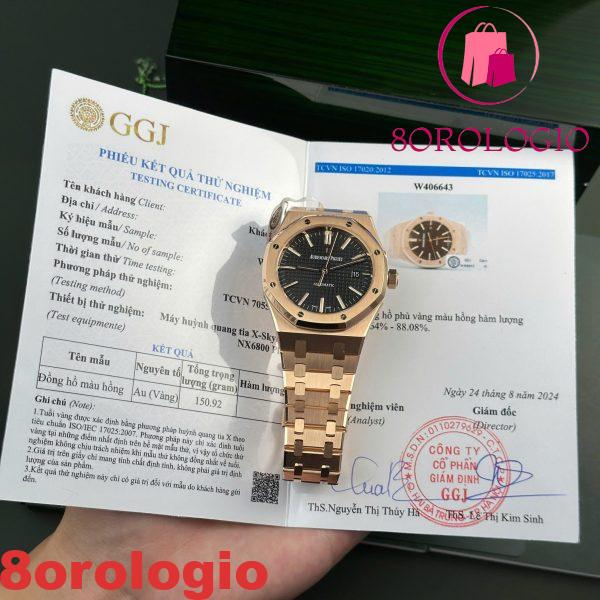 Audemars Piguet Royal Oak 15400OR Quadrante Nero Oro 18K Rivestito Migliore Replica Orologio ZF 41mm Orologio