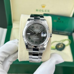 Replica Rolex Datejust 126334-0021 Quadrante Wimbledon Ardesia Bracciale Oyster 1:1 Super Clone VSF 41mm Orologio