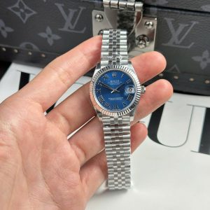 Rolex Datejust 278274 Quadrante Blu con Numeri Romani Ghiera Zigrinata Bracciale Jubilee Miglior Replica THB 31mm Orologio