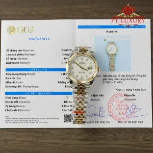 Replica migliore di Rolex Datejust 126333 due toni 10K oro giallo placcato quadrante bianco in madreperla bracciale Jubilee 41mm Orologio