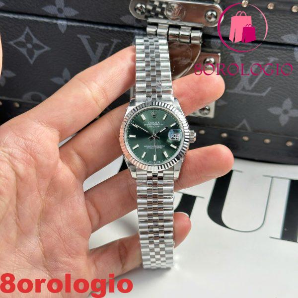 Rolex Datejust 278274-0018 Quadrante Verde Menta Lunetta Zigrinata Bracciale Jubilee Migliore Replica THB 31mm Orologio