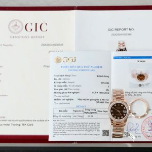 Replica migliore Rolex Datejust 278285RBR Quadrante con diamanti color cioccolato 18K Oro rosa con ghiera in moissanite 31mm Orologio