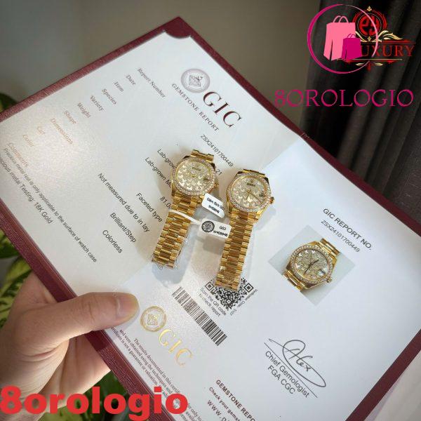 Rolex Datejust 278288PAVEO Quadrante con Farfalle in Madreperla 31mm con Ghiera in Oro 18K e Moissanite Migliore Replica Orologio - immagine 2