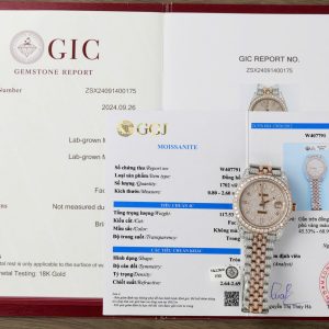 Rolex Datejust 36 Due Toni Oro 18K Rivestito Iced Out Moissanite Migliore Replica 36mm Orologio