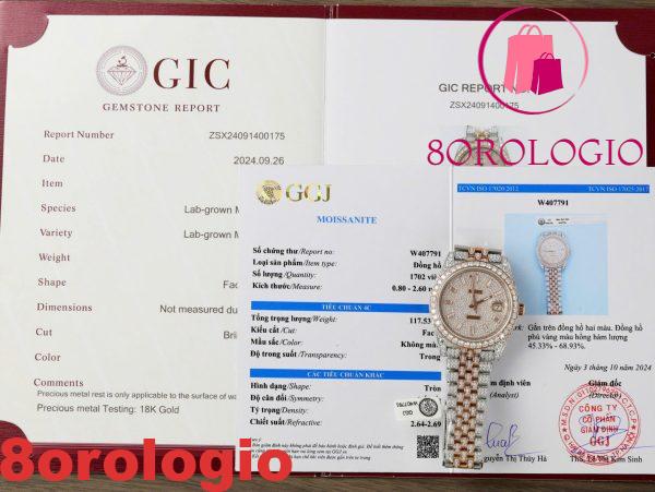 Rolex Datejust 36 Due Toni Oro 18K Rivestito Iced Out Moissanite Migliore Replica 36mm Orologio - immagine 7