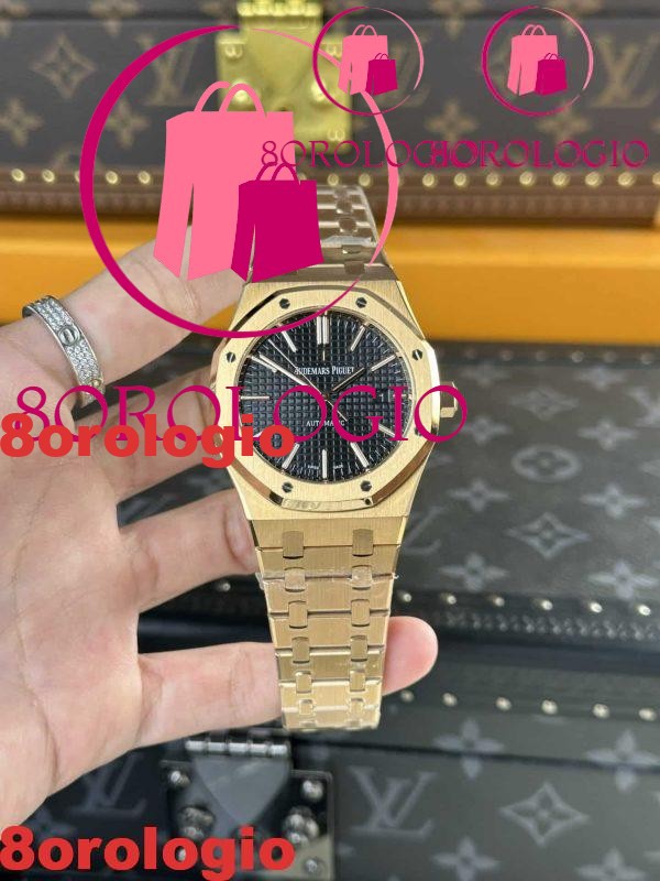 Audemars Piguet Royal Oak 15400OR Oro Rosa Quadrante Nero Replica 41mm Orologio - immagine 2