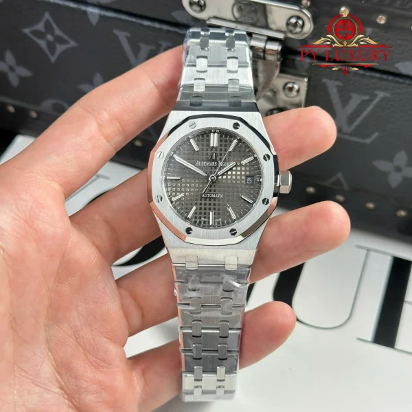 Audemars Piguet Royal Oak 15450ST Quadrante Grigio Bracciale in Acciaio Migliore Replica APS Factory 37mm Orologio - immagine 5