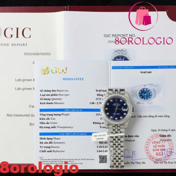 Rolex Datejust 41 Quadrante Blu Diamanti Jubilee Iced Out Moissanite Migliore Replica 41mm Orologio
