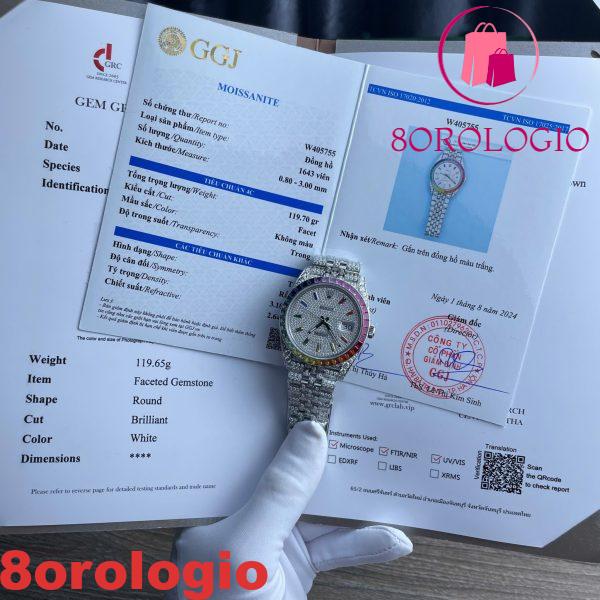 Replica Rolex Datejust 41 Iced Out Moissanite Rainbow Jubilee di Migliore Qualità 41mm Orologio
