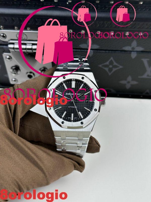 Audemars Piguet Royal Oak 15400ST Quadrante Nero Miglior Replica APS Factory 41mm Orologio - immagine 5