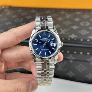 Rolex Datejust Quadrante Motivo Blu Bracciale Jubilee Luminoso Replica Super Clone 36mm Orologio