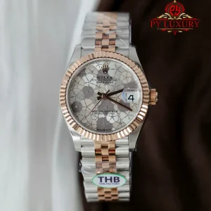 Replica Migliore 1:1 Rolex Datejust 278271 Due Tono Oro Rosa Quadrante Motivo Floreale Argento Bracciale Jubilee THB 31mm Orologio
