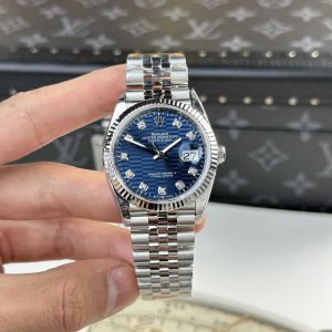 Rolex Datejust Quadrante Blu con Motivo Diamanti Jubilee Alta Qualità Replica 36mm Orologio
