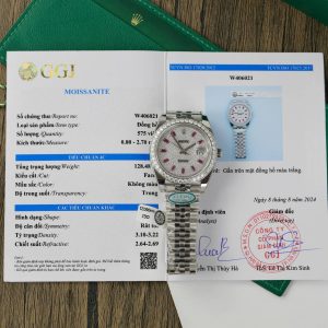 Rolex Datejust Personalizzato Moissanite su Quadrante e Lunetta Migliore Replica 41mm Orologio