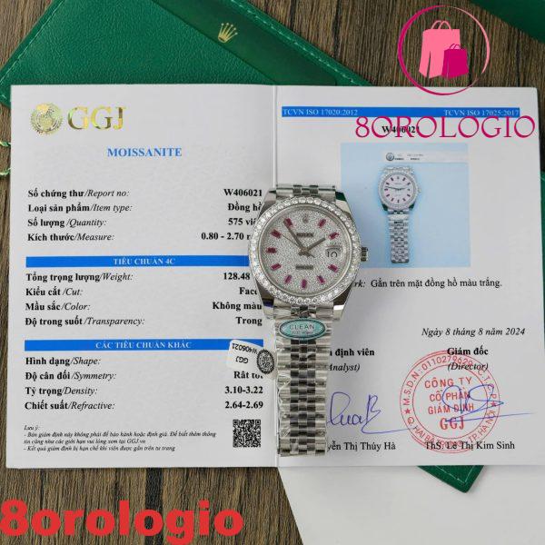 Rolex Datejust Personalizzato Moissanite su Quadrante e Lunetta Migliore Replica 41mm Orologio - immagine 6