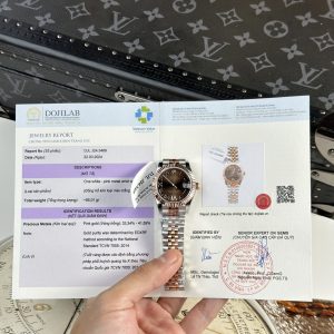 Rolex Datejust Lady Replica Due Tono 10K Oro Rosa Chocolate Quadrante Romano 31mm Orologio
