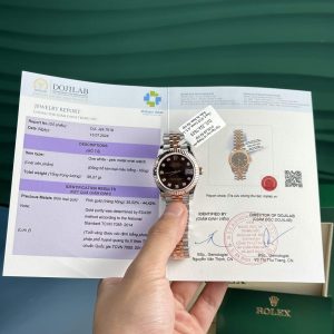Rolex Datejust Due Tono 10K Oro Rosa Replica Quadrante Cioccolato con Diamanti Jubilee Super Clone 31mm Orologio