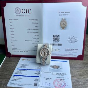 Rolex Datejust Two Tone 18K Gold Wrapped Quadrante Romano Iced Out Moissanite Migliore Replica 36mm Orologio