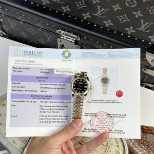 Rolex Datejust Two Tone Lady Replica 10K Oro Giallo Black Dial Jubilee 31mm Orologio