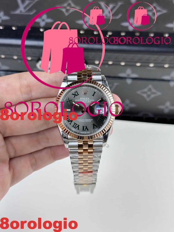 Rolex Datejust Wimbledon Due Toni Oro Rosa Jubilee Miglior Replica 36mm Orologio - immagine 3
