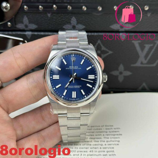 Rolex Oyster Perpetual 41 124300 Quadrante Blu Replica Migliore Clean Factory 41mm Orologio - immagine 5