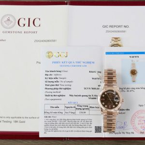 Replica 1:1 Rolex Day-Date 118235 Quadrante in Cioccolato con Diamanti e Rubini Oro Rosa 18K GMF 36mm Orologio