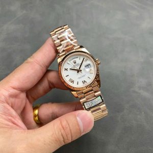 Replica Rolex Day-Date 128235-0070 Oro Rosa Quadrante Bianco 158g Super Clone QF 36mm Orologio
