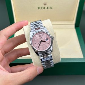 Rolex Day-Date 128236-0024 Quadrante Rosa con Diamanti 158g Migliore Replica 1:1 QF 36mm Orologio