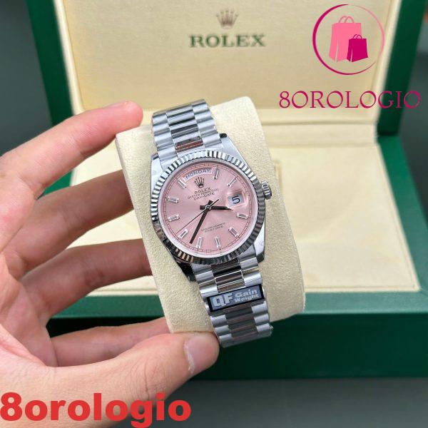 Rolex Day-Date 128236-0024 Quadrante Rosa con Diamanti 158g Migliore Replica 1:1 QF 36mm Orologio
