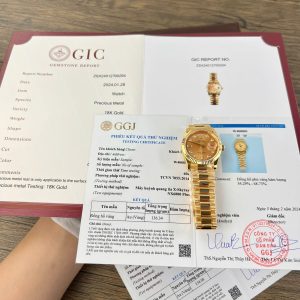 Rolex Day-Date 128238-0008 Quadrante Champagne con Diamanti 18K Oro Giallo Placcato 1:1 Replica GMF 36mm Orologio