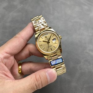 Rolex Day-Date 128238-0113 Oro Giallo Quadrante Champagne 140g Migliore Replica QF 36mm Orologio