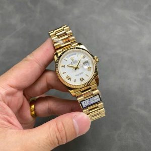 Rolex Day-Date 128238-0113 Oro Giallo Quadrante Bianco 158g 1:1 Migliore Replica QF 36mm Orologio
