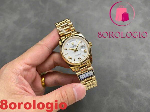 Rolex Day-Date 128238-0113 Oro Giallo Quadrante Bianco 158g 1:1 Migliore Replica QF 36mm Orologio