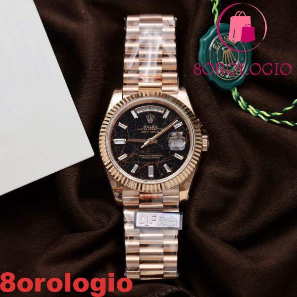 Replica Rolex Day-Date 228235 Oro Rosa Einsenkiesel Quadrante Baguette 186g Migliore Replica Q Factory 40mm Orologio - immagine 6