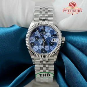Replica Rolex Datejust 278274 Quadrante Motivo Floreale Blu Bracciale Jubilee 1:1 Migliore THB 31mm Orologio