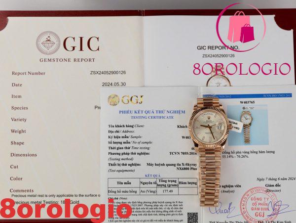 Replica Rolex Day-Date 228235 Sundust con Quadrante Baguette Diamante 18K Oro Rosa V3 GMF 40mm Migliore Orologio - immagine 3
