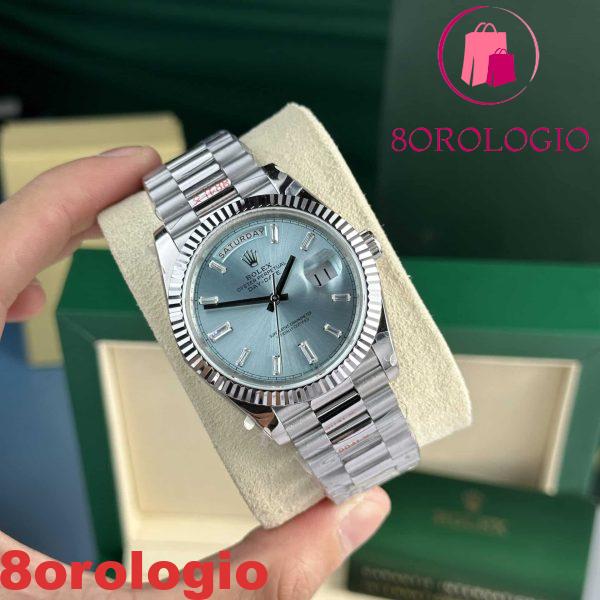 Rolex Day-Date 228236-0006 Quadrante Blu Ghiaccio con Diamanti 177g GMF V3 Miglior Replica 40mm Orologio