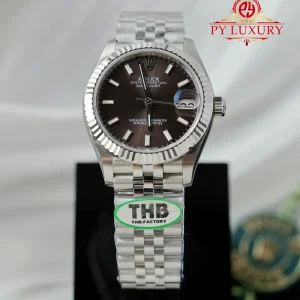Rolex Datejust 278274 Quadrante Grigio Scuro Lunetta Zigrinata Bracciale Jubilee Miglior Replica THB 31mm Orologio