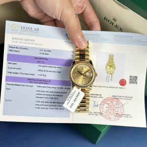 Rolex Day-Date 228238 18K Oro Giallo Replica Quadrante Champagne con Diamanti 177g GMF V3 Super Clone 40mm Orologio