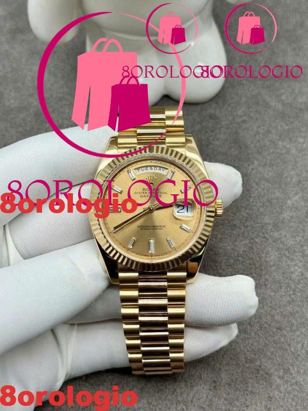 Rolex Day-Date 228238 Replica Quadrante Champagne Oro Massiccio 18K Diamanti CVD 40mm Orologio - immagine 2