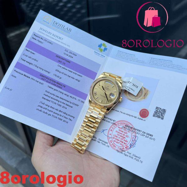 Rolex Day-Date 228238 Quadrante Champagne Romano 18K Gold Wrapped 175g GMF 40mm Replica Orologio